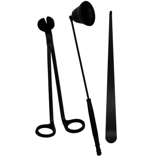 3Pcs Candle Snuffer Wick Trimmer Dipper Extinguish Cutter Kit Black NEW - Picture 2 of 5